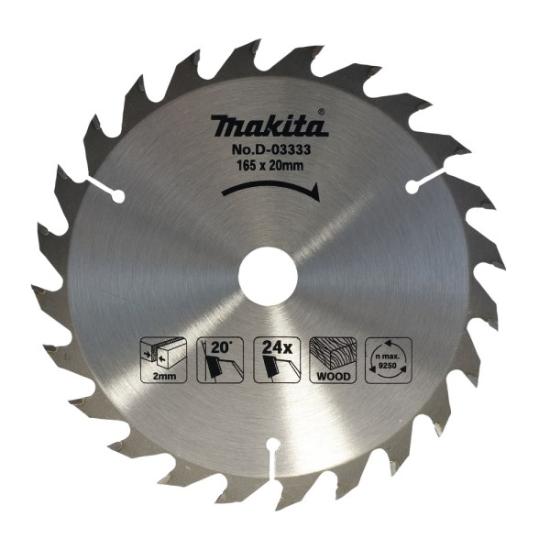 Prekės „Diskas medžiui 165x20 24T Makita“ paveikslėlis