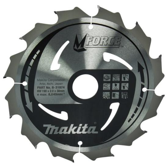 Prekės „Diskas medžiui 190x30 12T Makita“ paveikslėlis