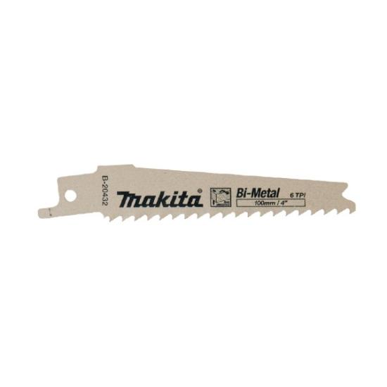 Prekės „Tiesinio pjūklo pjūkleliai BiM 100x0,9mm (6tpi), 2Vnt, metalui, medžiui, medžiui su vinimis B-20432-2, Makita“ paveikslėlis