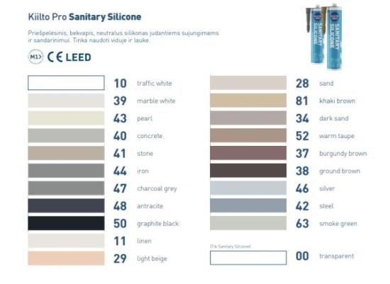 Prekės „Silikonas sanitarinis KESTOSIL 34 dark sand 310ml“ paveikslėlis