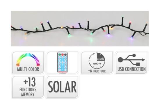 Prekės „Kalėdinė girlianda 240 LED Multi Solar“ paveikslėlis