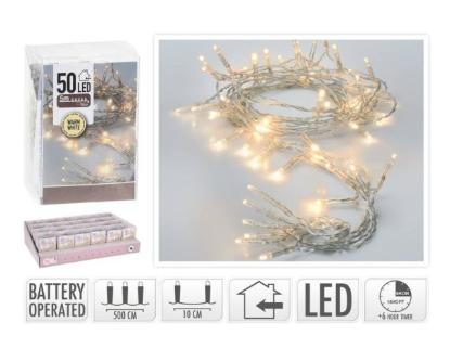 Prekės „Kalėdinė girlianda DC 50 LED WW 5m“ paveikslėlis