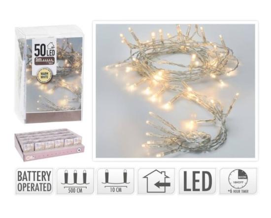 Prekės „Kalėdinė girlianda DC 50 LED WW 5m“ paveikslėlis