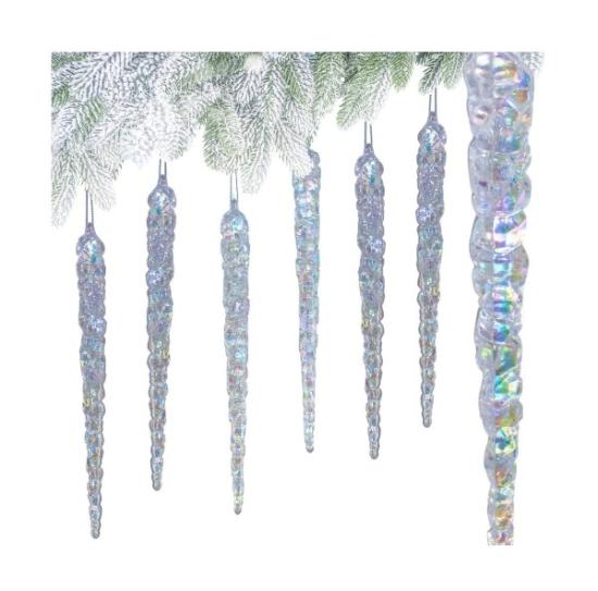 Prekės „Žaisliukai Kalėdų eglutei varvekliai 25cm 6vnt Deco“ paveikslėlis