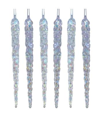 Prekės „Žaisliukai Kalėdų eglutei varvekliai 25cm 6vnt Deco“ paveikslėlis