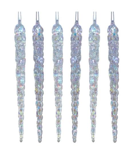 Prekės „Žaisliukai Kalėdų eglutei varvekliai 25cm 6vnt Deco“ paveikslėlis