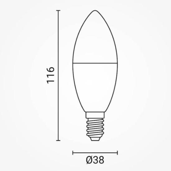 Prekės „LED žvakė E14 C38 10W, neutrali balta šviesa Optonica“ paveikslėlis