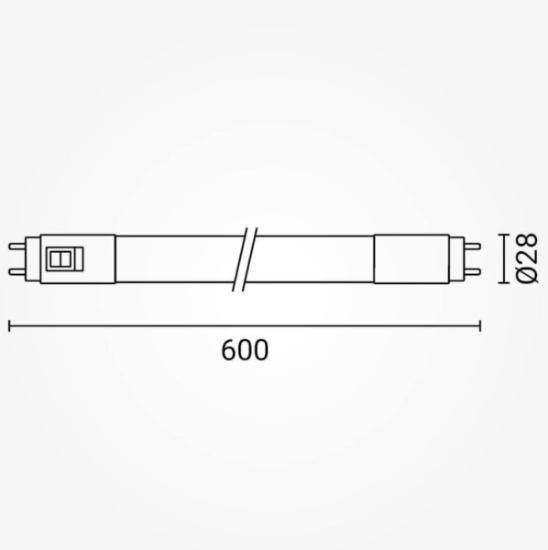Prekės „LED lempa T8 9W, stiklinė, CCT Optonica“ paveikslėlis