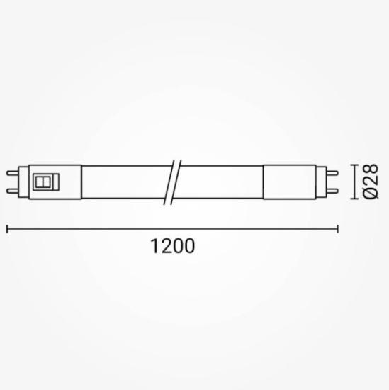 Prekės „LED lempa T8 18W, stiklinė, CCT Optonica“ paveikslėlis