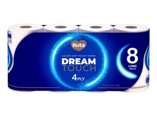 Prekės „Tualetinis popierius RUTA DreamTouch 8 rulonai 4 sluoksnių 160 l“ paveikslėlis