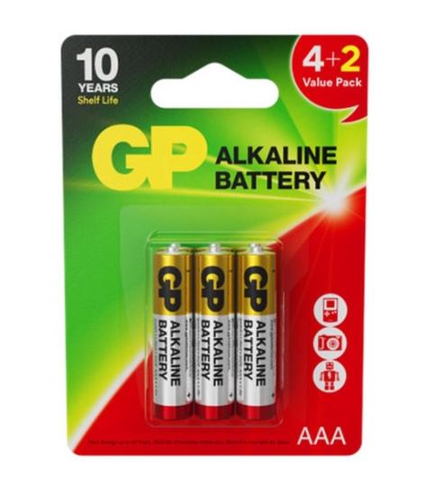 Prekės „Elementai LR03/AAA B4+2 Alkaline Red GP“ paveikslėlis
