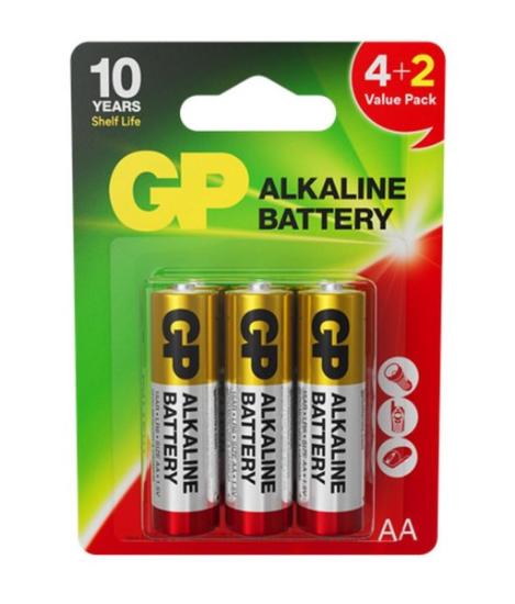Prekės „Elementai LR6/AA B4+2 Alkaline Red GP“ paveikslėlis