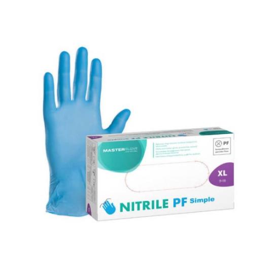 Prekės „Vienkartinės pirštinės nitrilinės Master Glove XL mėlynos 100 vnt.“ paveikslėlis