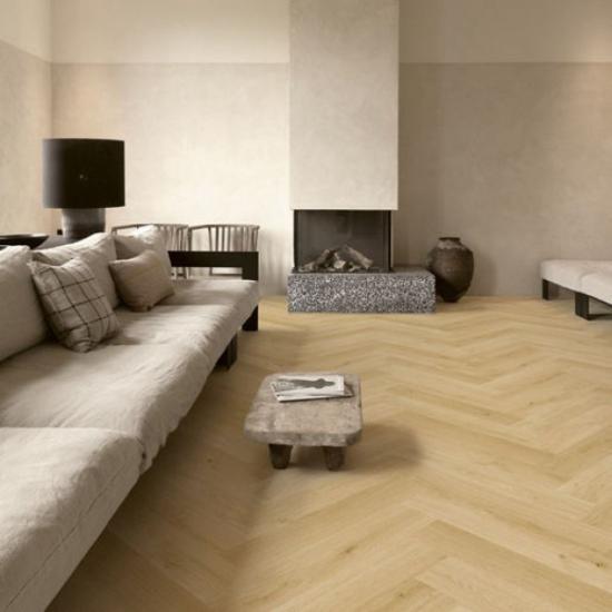 Prekės „Laminuotos grindys Quick-Step, Herringbone 90° eglutė Cardamom ąžuolas, IMD8242, 655x131x8mm, 32 klasė, Impressive Design HydroSeal kolekcija“ paveikslėlis