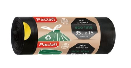 Prekės „Šiukšlių maišai Paclan ECOline 35 litrai, 15vnt užrišami“ paveikslėlis