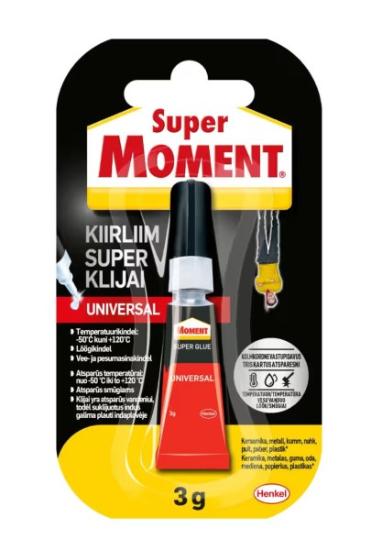 Prekės „Klijai universalūs Super Moment 3 gr“ paveikslėlis