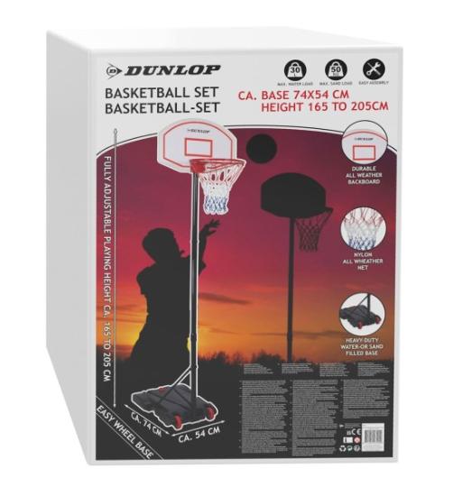 Prekės „Stovas krepšinio su lenta ir lanku 165-205cm Dunlop“ paveikslėlis