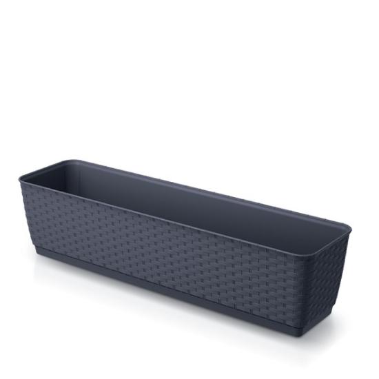 Prekės „Vazonas pailgas 60cm antracitas DRL600P Ratolla Prosperplast“ paveikslėlis