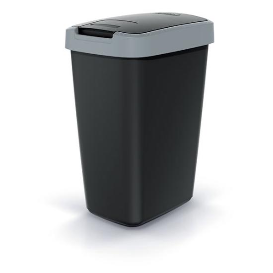 Prekės „Dėžė šiukšlių 12l pilka/juoda Compacta Q Keden“ paveikslėlis