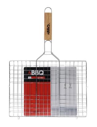 Prekės „Grotelės kepsninei su rankena 48x34cm BBQ“ paveikslėlis