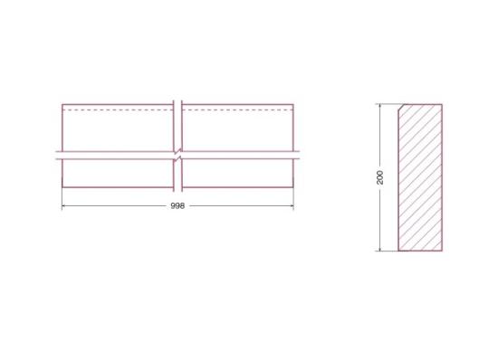 Prekės „Bordiūras Veja 6 pilkas BM 1000 x 60 x 200 (mm) Pilka“ paveikslėlis