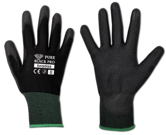 Prekės „Pirštinės dengtos poliuretanu Pure Black Pro 8 Bradas“ paveikslėlis