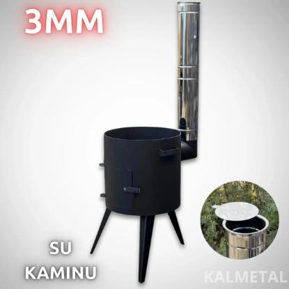 Prekės „Krosnelė kazanui 12 L su kaminu Standart Kalmetal 3 mm KAZS12X3K“ paveikslėlis