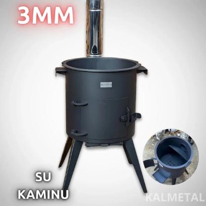 Prekės „Krosnelė kazanui 12 L su kaminu Premium Kalmetal 3 mm KAZP12X3K“ paveikslėlis