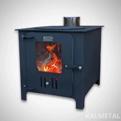 Prekės „Krosnelė - židinys Buržuika 8kW su šamotu ir rinkėmis Kalmetal BURSA8SR“ paveikslėlis