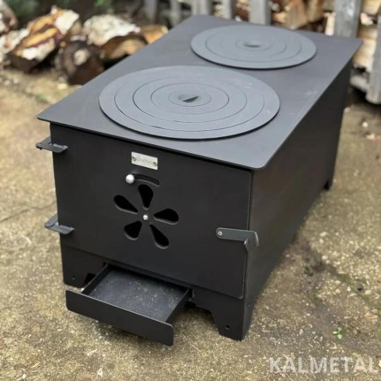 Prekės „Krosnelė plieninė 8kW su šamotu ir rinkėmis Buržuika KALMETAL“ paveikslėlis