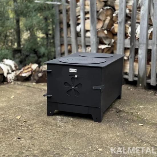 Prekės „Krosnelė plieninė 8kW su šamotu ir rinkėmis Buržuika KALMETAL“ paveikslėlis
