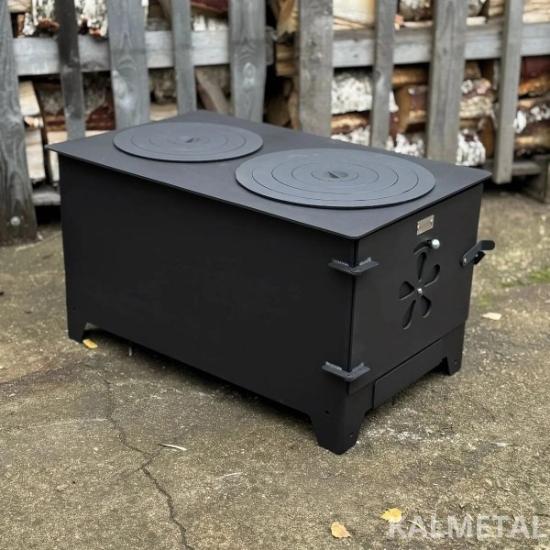 Prekės „Krosnelė plieninė 8kW su šamotu ir rinkėmis Buržuika KALMETAL“ paveikslėlis