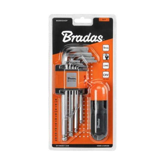 Prekės „Šešiakampių raktų rinkinys 9 vnt HEX Bradas“ paveikslėlis