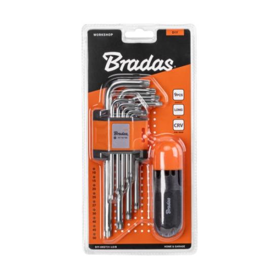 Prekės „Rinkinys raktų šešiakampių 9 vnt Torx Bradas“ paveikslėlis