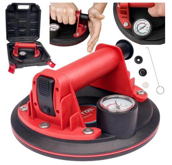 Prekės „Rankena stiklui nešti 130 kg 200 mm su manometru Extol“ paveikslėlis