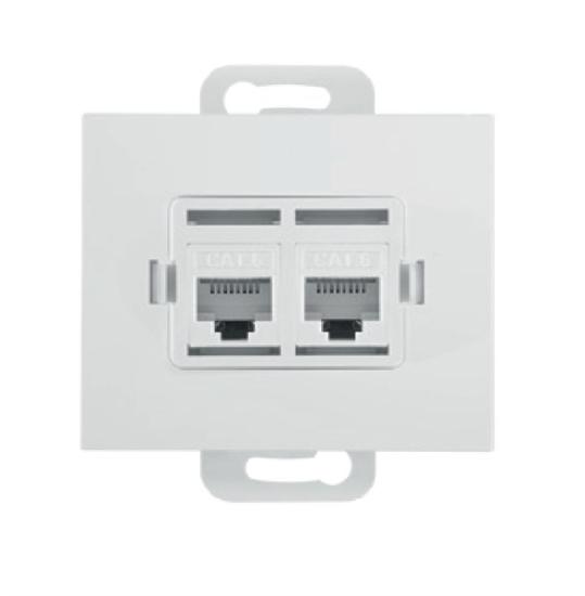 Prekės „Lizdas kompiuterinis 2v RJ45 baltas Onyx Abex“ paveikslėlis