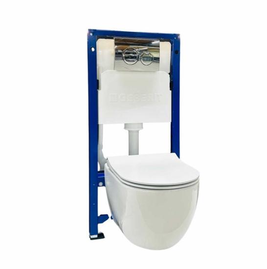Prekės „Komplektas potinkinis Geberit Duofix,  Delta20 klavavišas chromo spalvos + WC ZEN, dangtis soft/close SLIM“ paveikslėlis