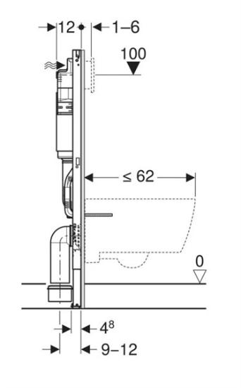 Prekės „Komplektas potinkinis Geberit Duofix,  Delta20 klavavišas chromo spalvos + WC ZEN, dangtis soft/close SLIM“ paveikslėlis