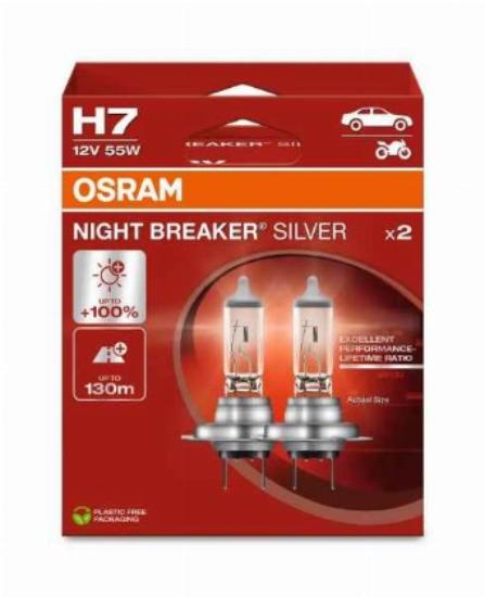 Prekės „Lemputė H7 12V 55W 2vnt Night Breaker Silver Osram“ paveikslėlis