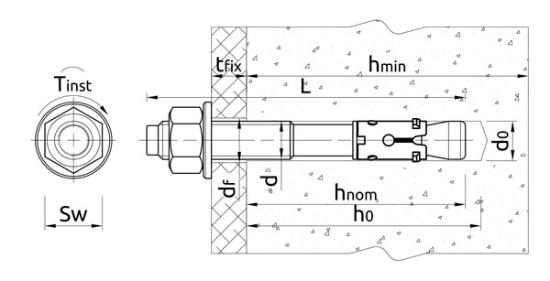 Prekės „Ankeris žiedinis 12x220 mm R-XPT Rawlplug“ paveikslėlis
