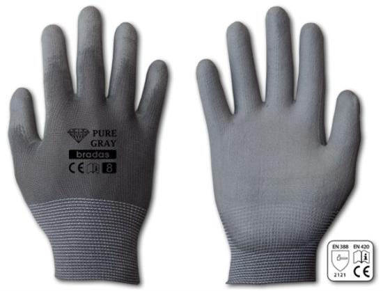 Prekės „Pirštinės aplietos PU Pure Gray 10 Bradas“ paveikslėlis