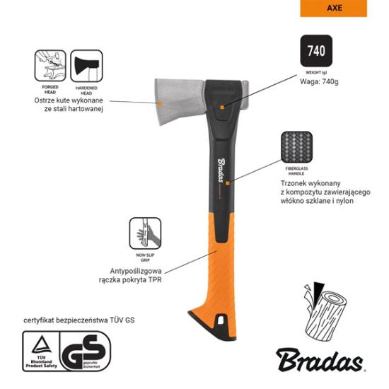Prekės „Kirvis universalus 740g Bradas“ paveikslėlis