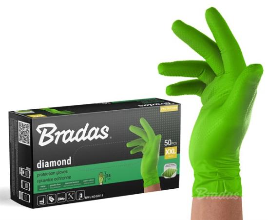 Prekės „Pirštinės nitrilo žalios Diamond 11 50 Bradas“ paveikslėlis