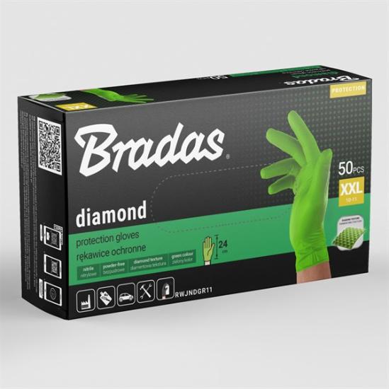 Prekės „Pirštinės nitrilo žalios Diamond 11 50 Bradas“ paveikslėlis