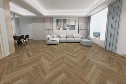 Prekės „Danga grindų SPC SENTAI ezLife+ Herringbone Oak Granada 635x127x6,5mm (0,55) 5GI“ paveikslėlis