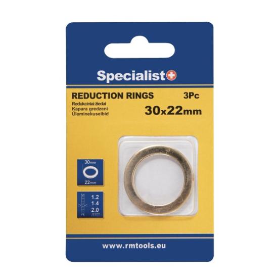 Prekės „SPECIALIST+ redukcinis žiedas, 30x22x1.2/1.4/2 mm, 3 vnt.“ paveikslėlis