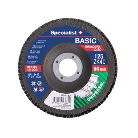 Prekės „SPECIALIST+ lapelinis šlif. diskas BASIC ZK40, 125 mm“ paveikslėlis