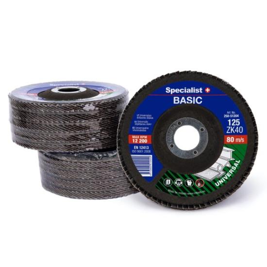 Prekės „SPECIALIST+ lapelinis šlif. diskas BASIC ZK40, 125 mm“ paveikslėlis