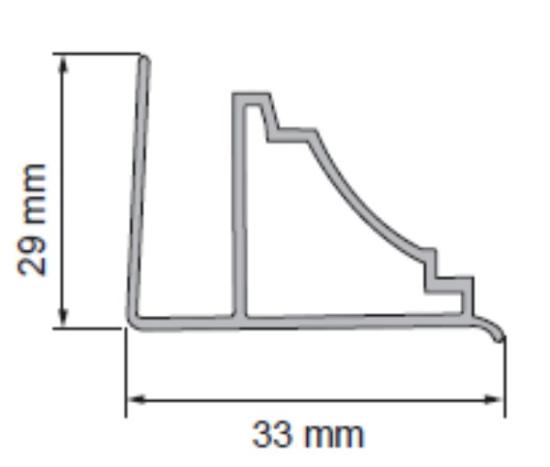 Prekės „Baltas rėmas sienai B4 (plastikinei dailylentei PVC-105) 2,7m/1vnt.“ paveikslėlis