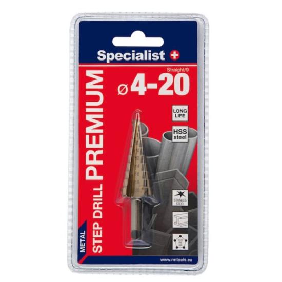 Prekės „SPECIALIST+ žingsninis grąžtas PREMIUM, ⌀4-20“ paveikslėlis
